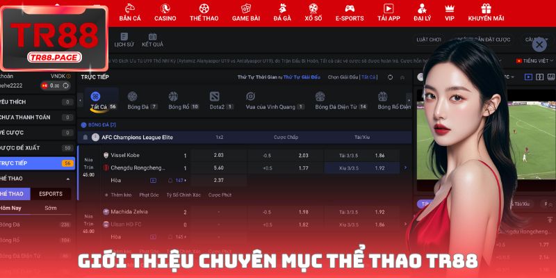 Thông tin cơ bản cần biết về thể thao TR88