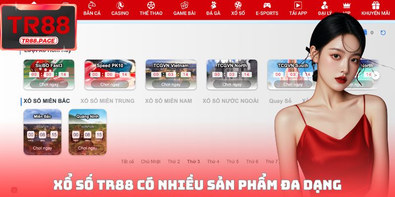 Xổ số TR88 có nhiều loại hình giải trí đa dạng